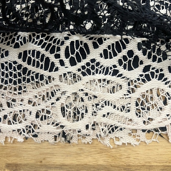 Weston Wear for Anthropologie Black Cream Layered Lace Back Zip Pencil Skirt XS - Picture 4 of 13